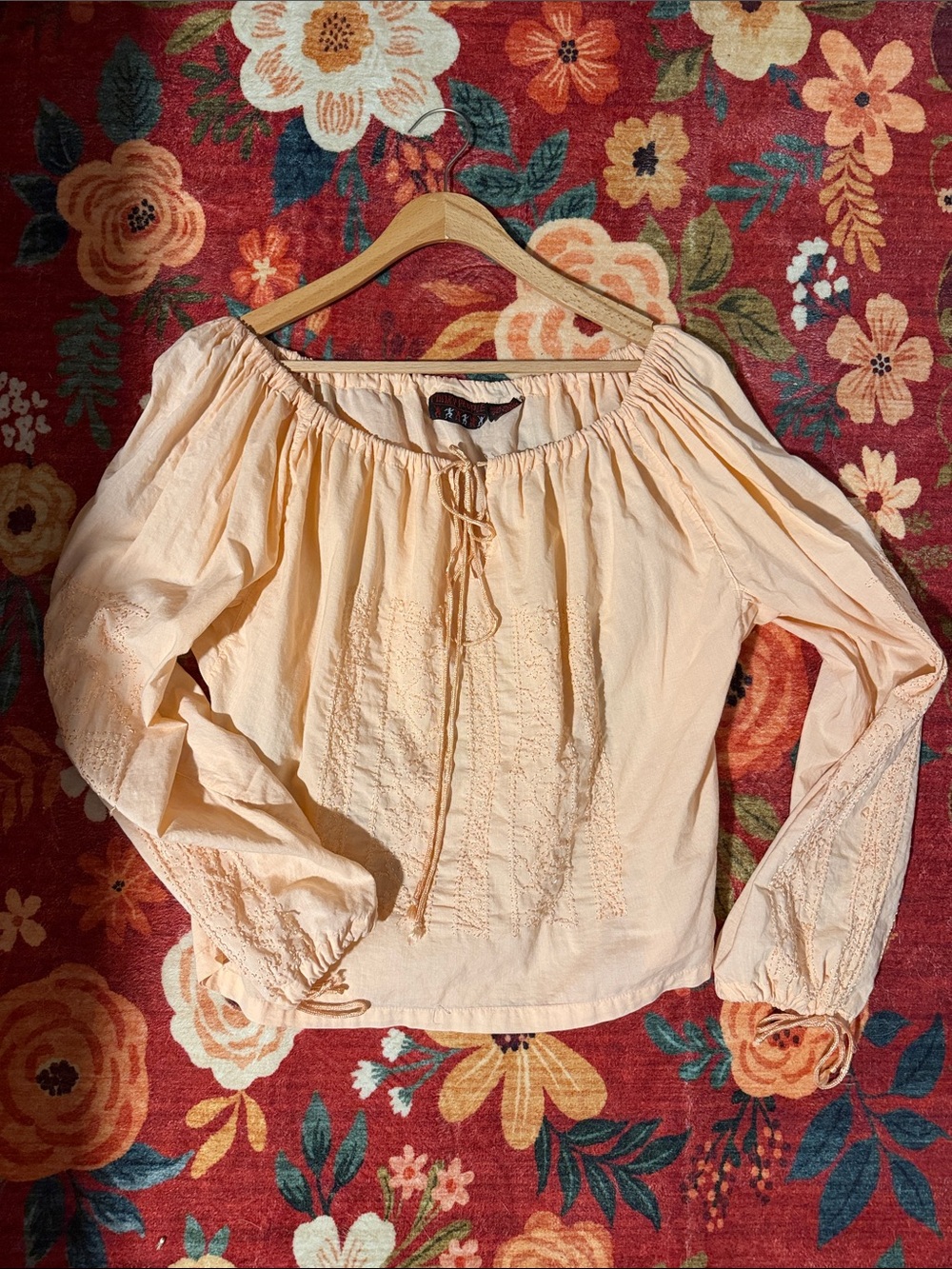 Funky People Peach Peasant Blouse